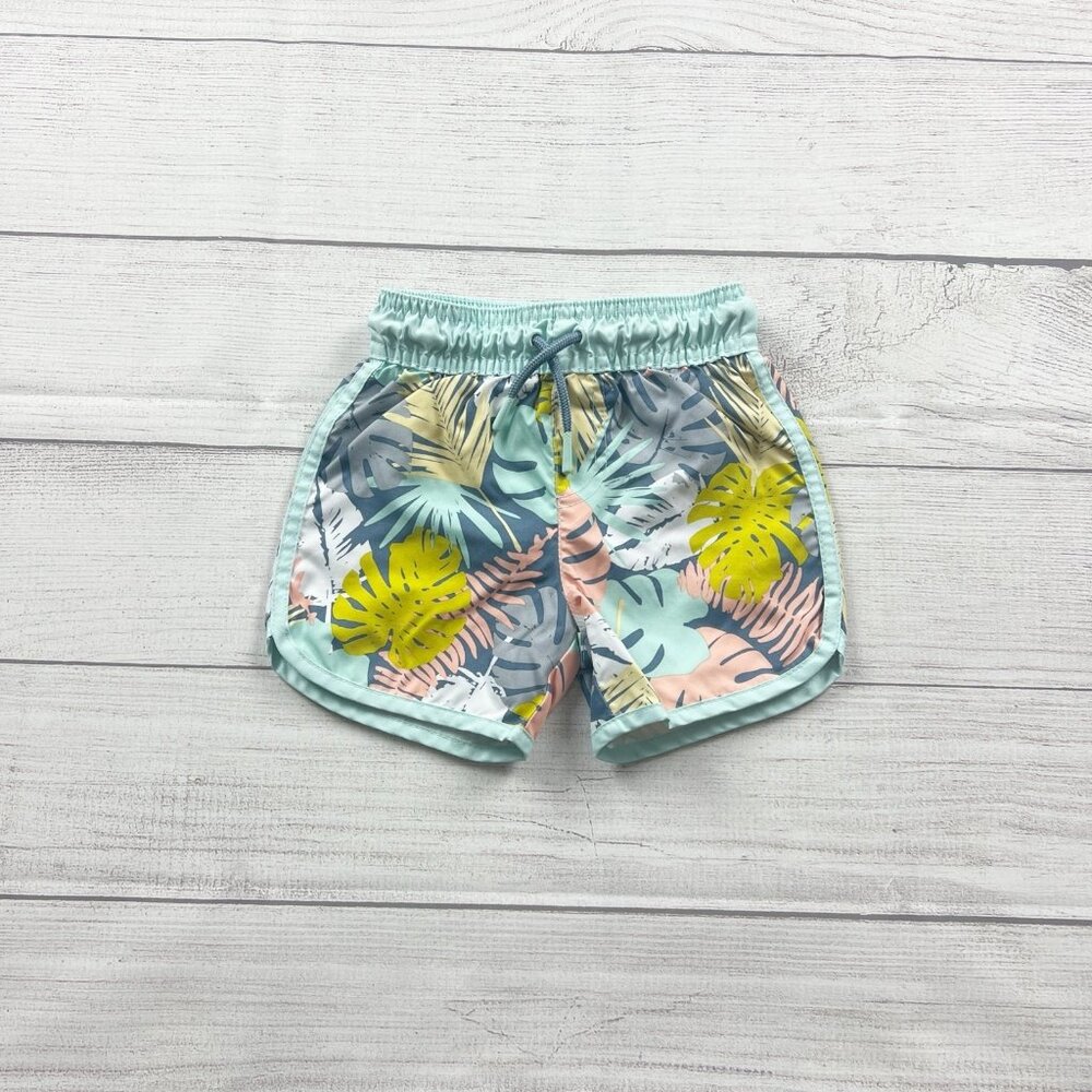 Cat & Jack Baby Boy Swim Shorts Tropical Leaf Print Board Shorts 18 Months